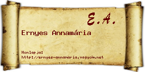 Ernyes Annamária névjegykártya